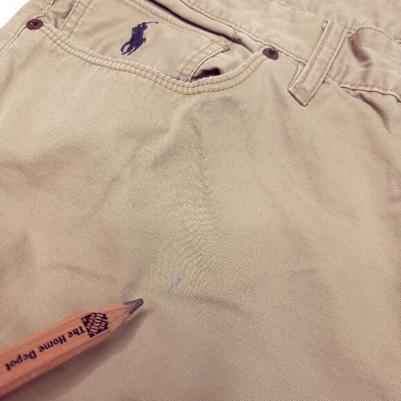 Polo Ralph Lauren Chino Pants 650 Straight Mens 36x32 Tan Cotton 10.5" Rise - Picture 3 of 6